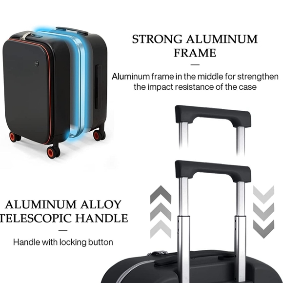 Hanke Carry On Luggage, 20'' Suitcase with Front Laptop Pocket, Travel R… - Picture 8 of 11